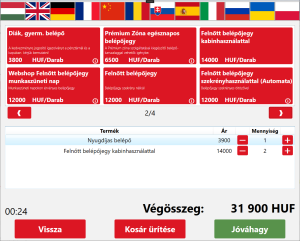 Kosár tartalma a vásárlás közben