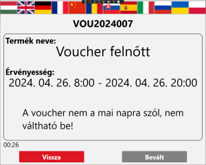 Voucher ellenőrzés - nem aznapra szól