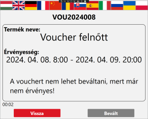 Voucher ellenőrzés - nem érvényes